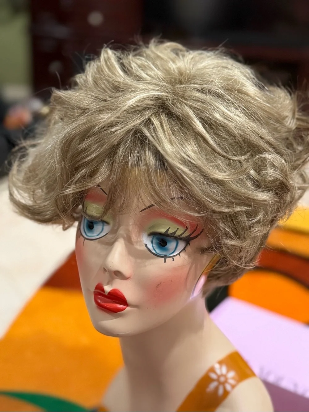 Ash/Blond Short Layered Women's Wig - Classic Pixie Style with longer bangs